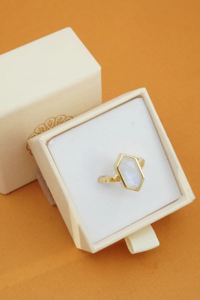 Moonstone North Star Ring - Gold