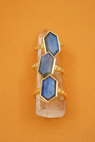 Labradorite North Star Ring - Gold