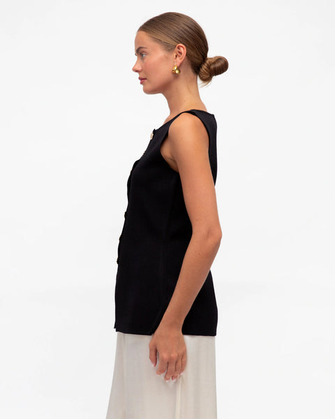 Front Split Knit Vest