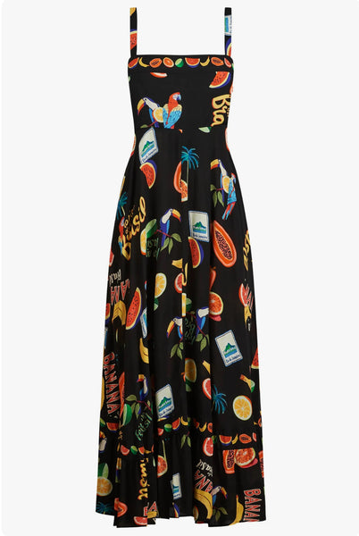Cabana Tank Maxi Dress - Brasil Black