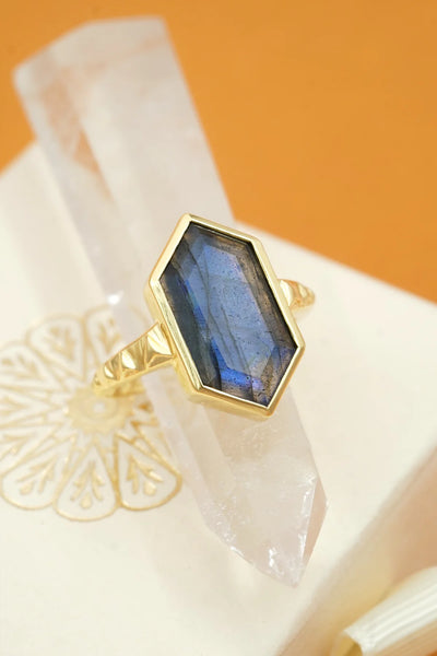 Labradorite North Star Ring - Gold