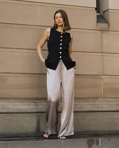 Front Split Knit Vest