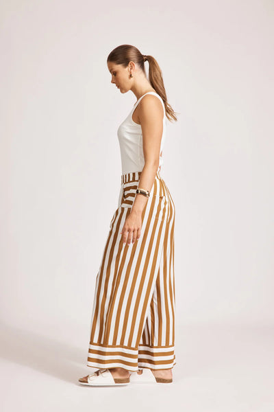TREVILLE STRIPE PANT - CARAMEL