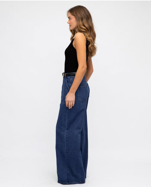 INDIGO WIDE LEG JEANS