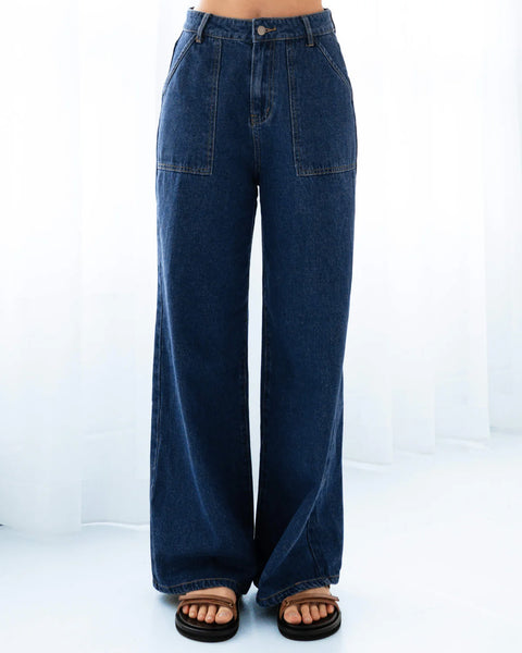 INDIGO WIDE LEG JEANS