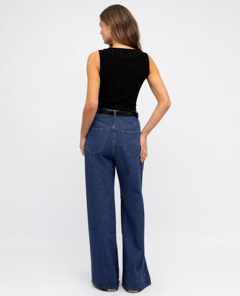 INDIGO WIDE LEG JEANS