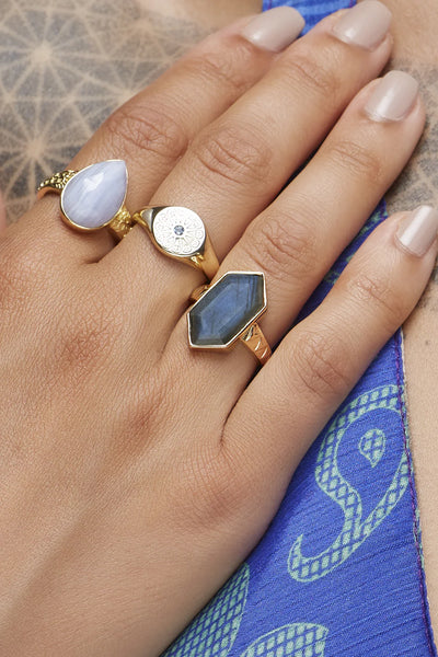 Labradorite North Star Ring - Gold