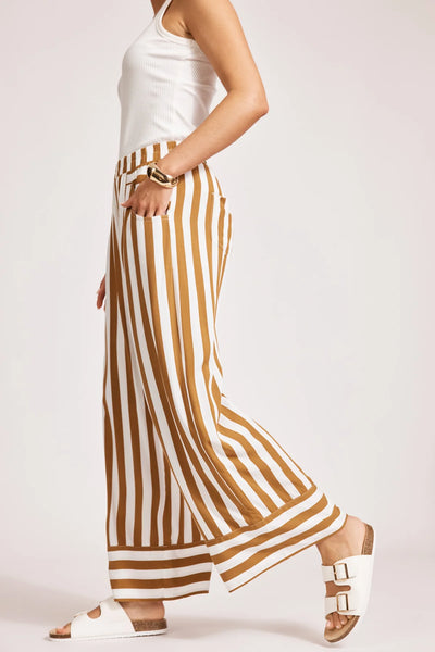 TREVILLE STRIPE PANT - CARAMEL