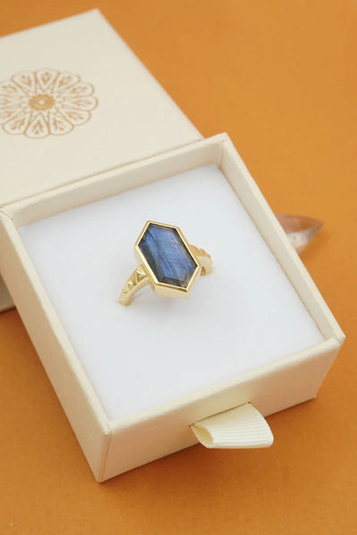 Labradorite North Star Ring - Gold