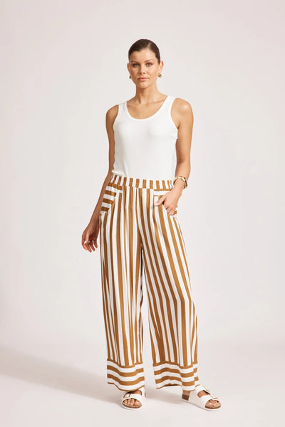 TREVILLE STRIPE PANT - CARAMEL