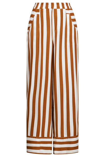TREVILLE STRIPE PANT - CARAMEL