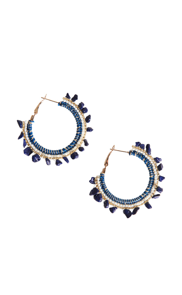 BEYOND LAPIS EARRING- HOOP