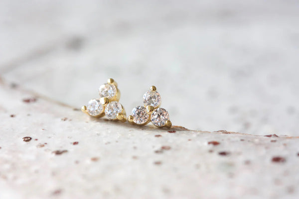 BIRTHSTONE STUDS- April/Crystal
