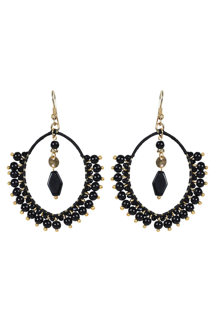 TULLAH DROP EARRING - BLACK BEAD