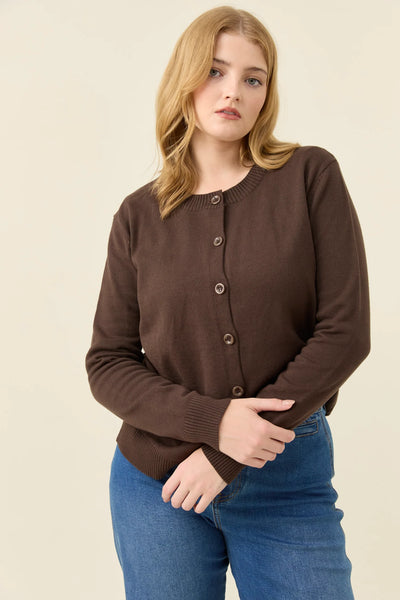 DARBY CARDIGAN- CHOCOLATE