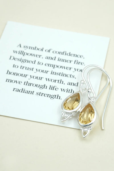 Solar Plexus Chakra Earrings - Silver