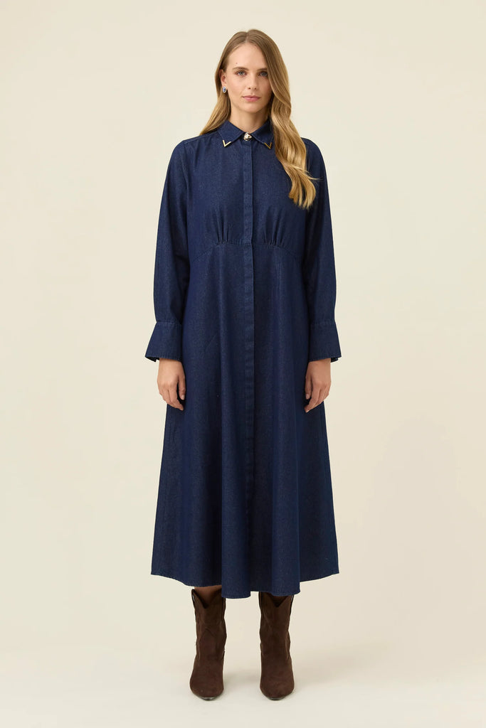 SLOAN DENIM MAXI DRESS- INDIGO