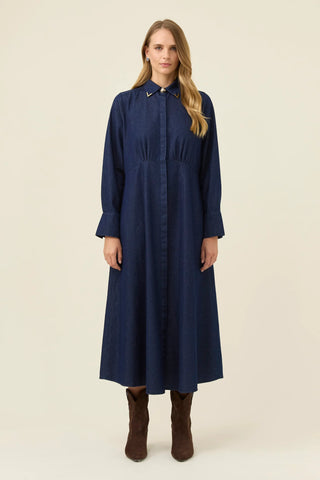 SLOAN DENIM MAXI DRESS- INDIGO