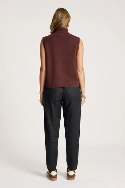 ZALA KNIT VEST - MAHOGANY