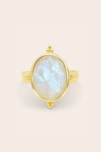 Guardian Angel Moonstone Ring - Gold