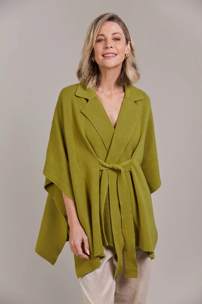PALMER KNIT CAPE - CHARTREUSE
