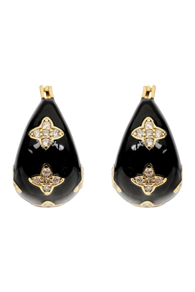 AMIRA GEM EARRING - BLACK
