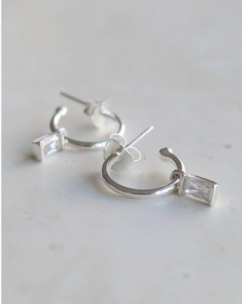 Marbella Charm Hoops Silver