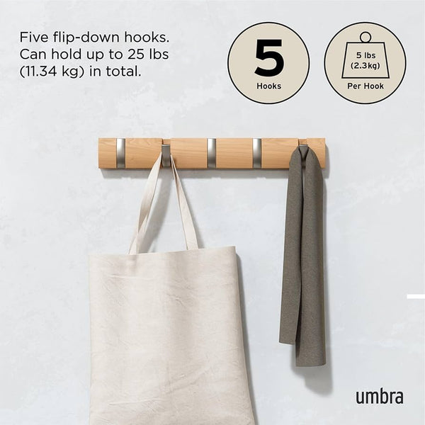 FLIP 5 WALL HOOK- NATURAL