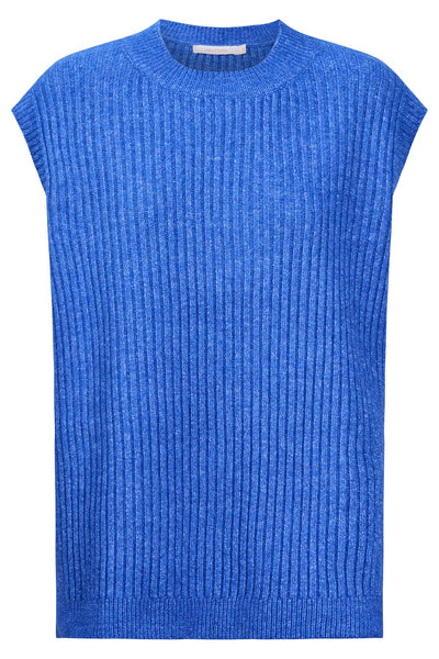 Miru Crew Knit Vest - Cobalt