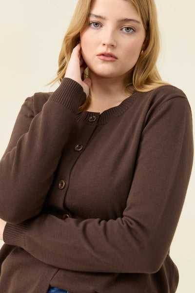 DARBY CARDIGAN- CHOCOLATE