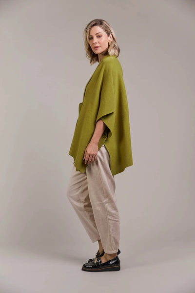 PALMER KNIT CAPE - CHARTREUSE