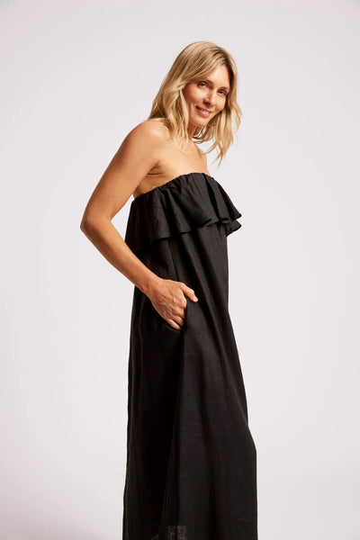 MARIS STRAPLESS DRESS - BLACK