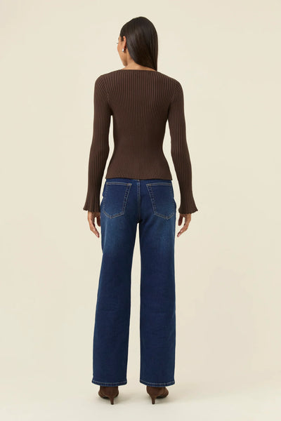 Darby Knit Top -Chocolate