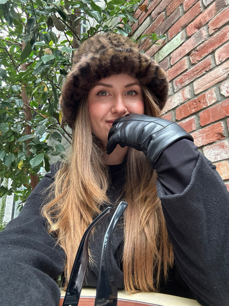 Leopard Faux Fur Bucket Hat