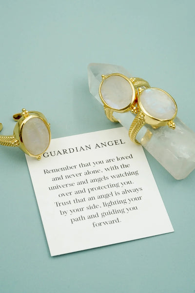 Guardian Angel Moonstone Ring - Gold