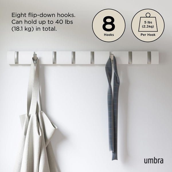 FLIP 8 WALL HOOK- WHITE