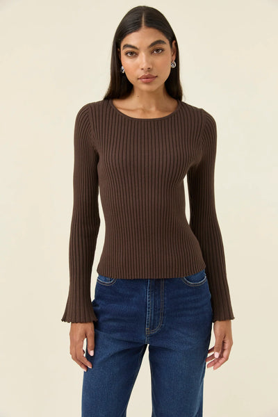 Darby Knit Top -Chocolate