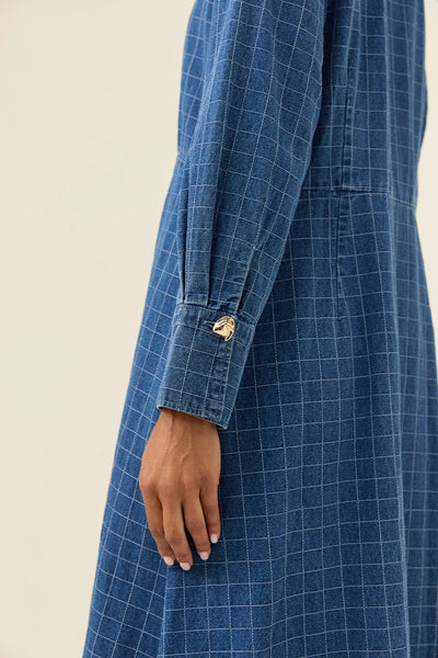 SLOAN DENIM MAXI DRESS- CHECK