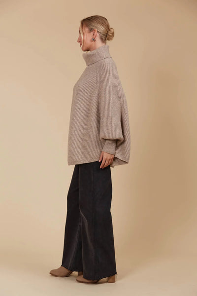MIRU PONCHO- TAUPE