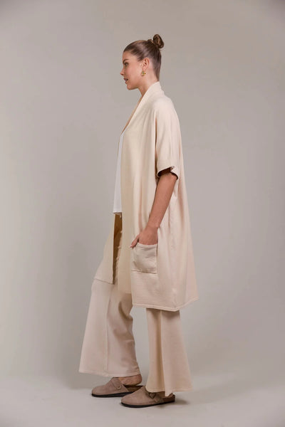 PALMER VEST CARDIGAN - ECRU