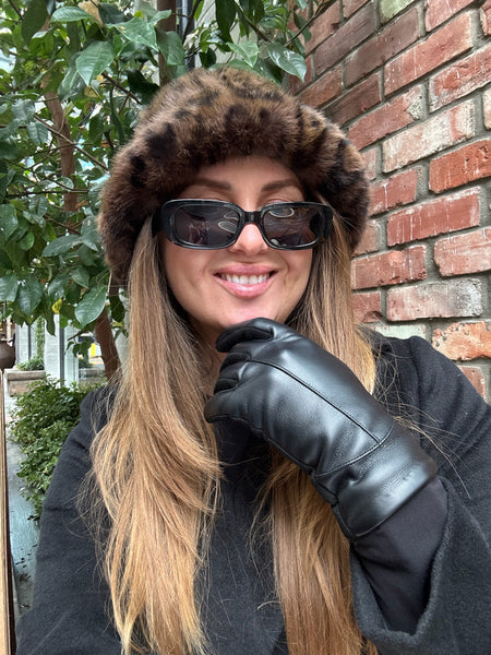 Leopard Faux Fur Bucket Hat