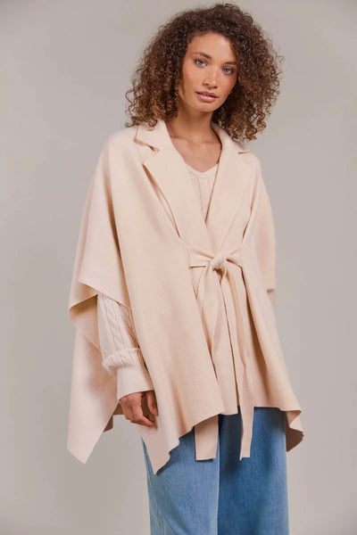 PALMER KNIT CAPE - ECRU