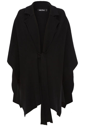 PALMER KNIT CAPE - BLACK