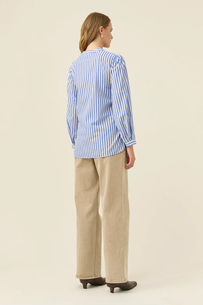 QUINN WRAP SHIRT- COBALT