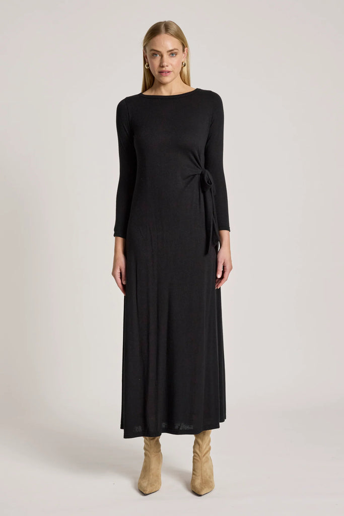 ARIA TIE MAXI DRESS -  BLACK