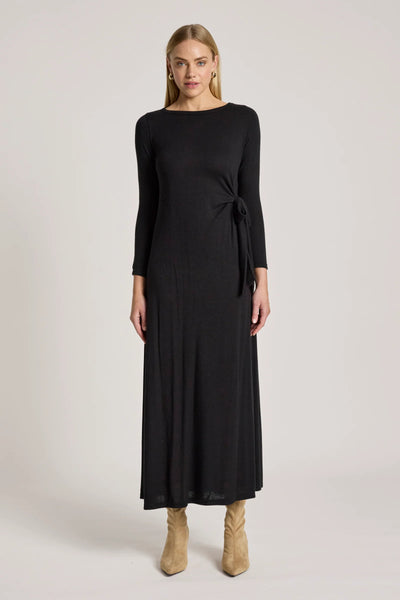 ARIA TIE MAXI DRESS -  BLACK
