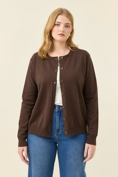 DARBY CARDIGAN- CHOCOLATE