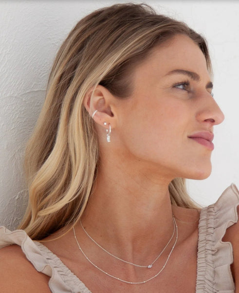 Marbella Charm Hoops Silver