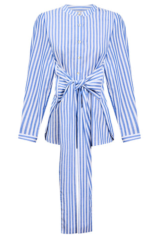 QUINN WRAP SHIRT- COBALT