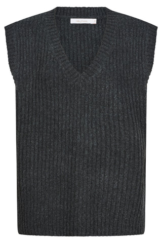 MIRU KNIT VEST- ASH